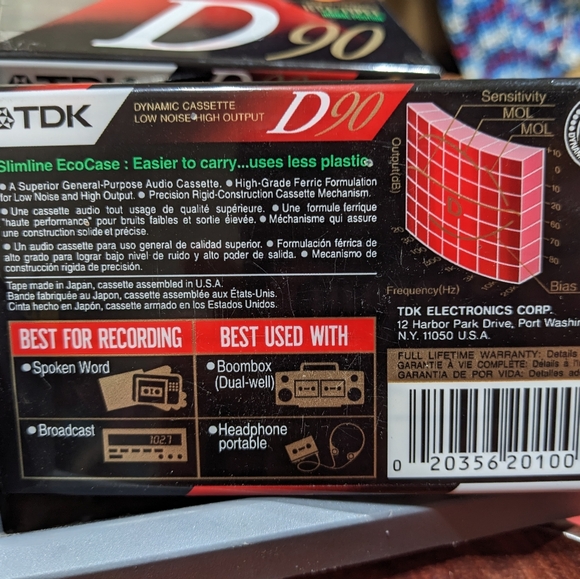 TDK D-90 High Output IEC Type 1 Sealed Tape Cassette Bundle of 4 - Picture 8 of 8